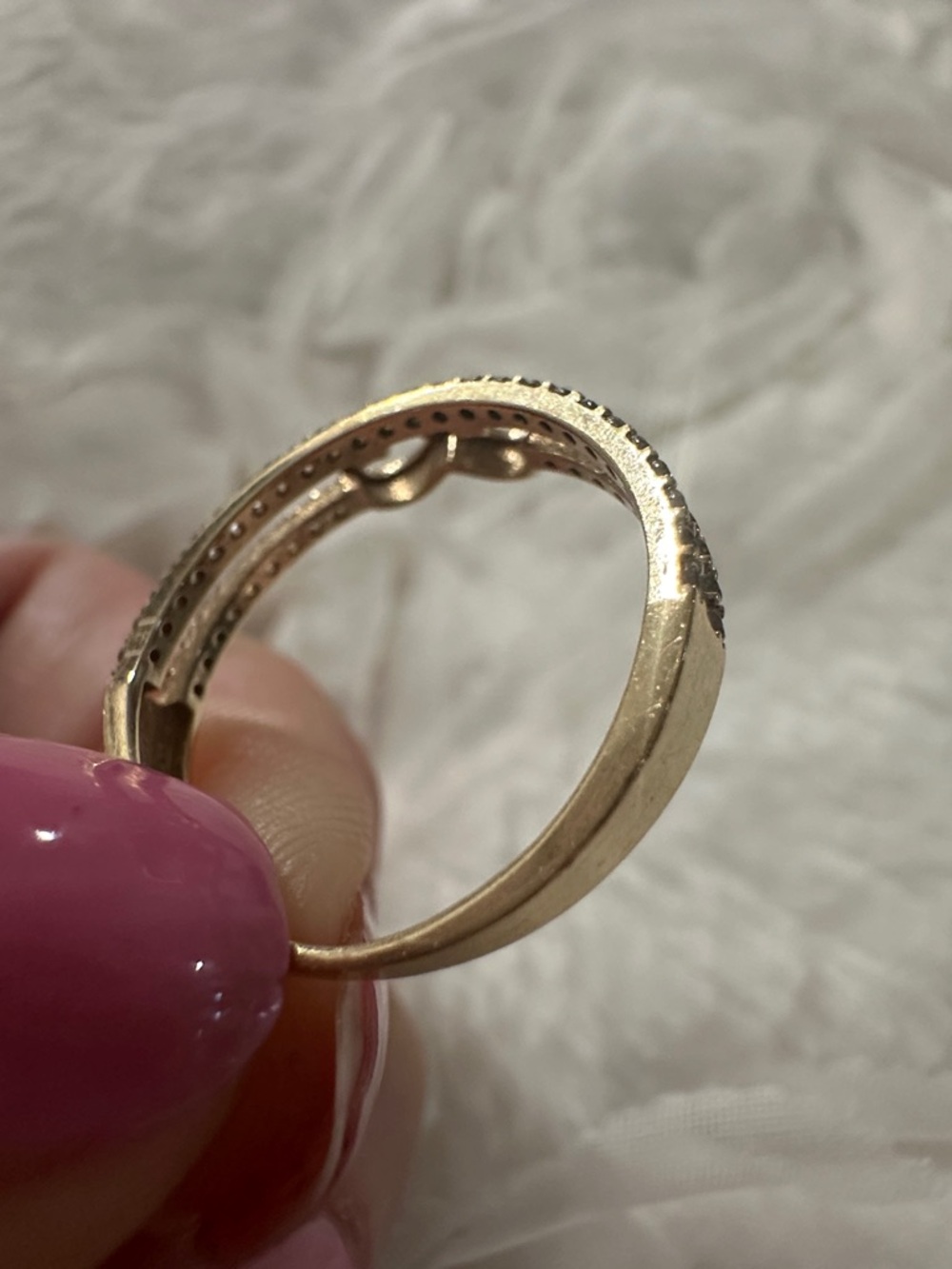 Delicate Infinity Stackable Ring - Real 14K Gold Size 7 - Picture 6 of 7